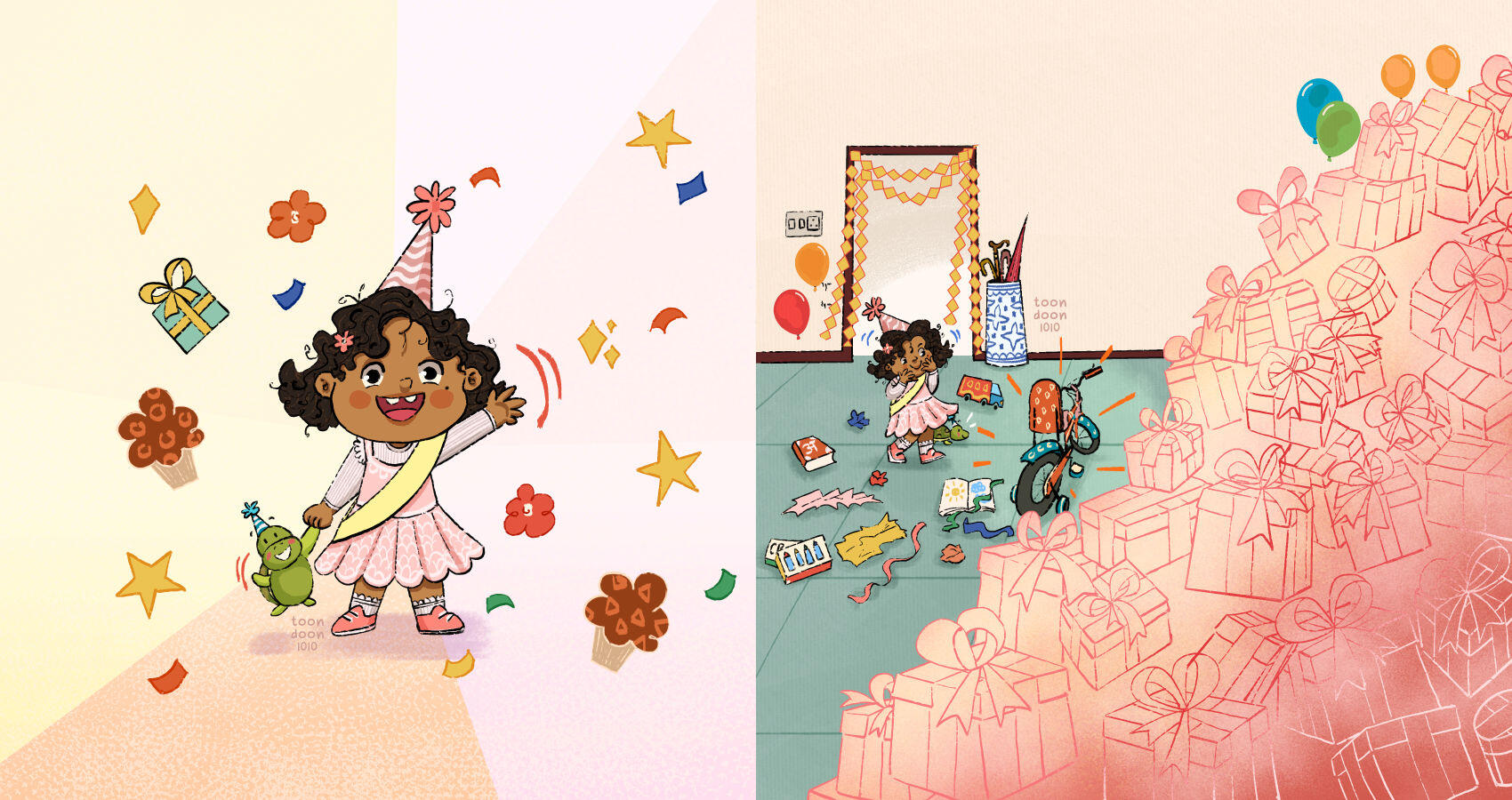 Tiny & Saira 1 Spread from Tiny & Saira's Busy Year